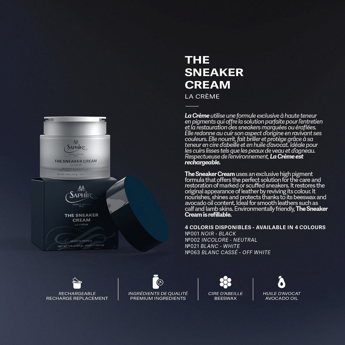 Saphir Médaille d'Or The sneaker Creme information shee
