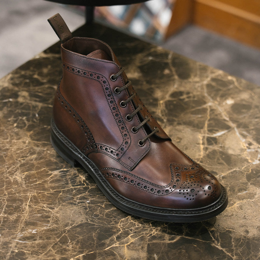 Loake Bedale Wingtip Brogue boot - dark brown