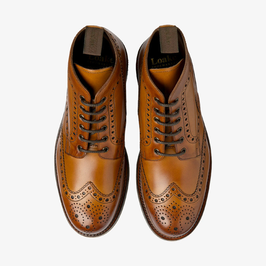 Loake Bedale Wingtip Brogue boot - tan