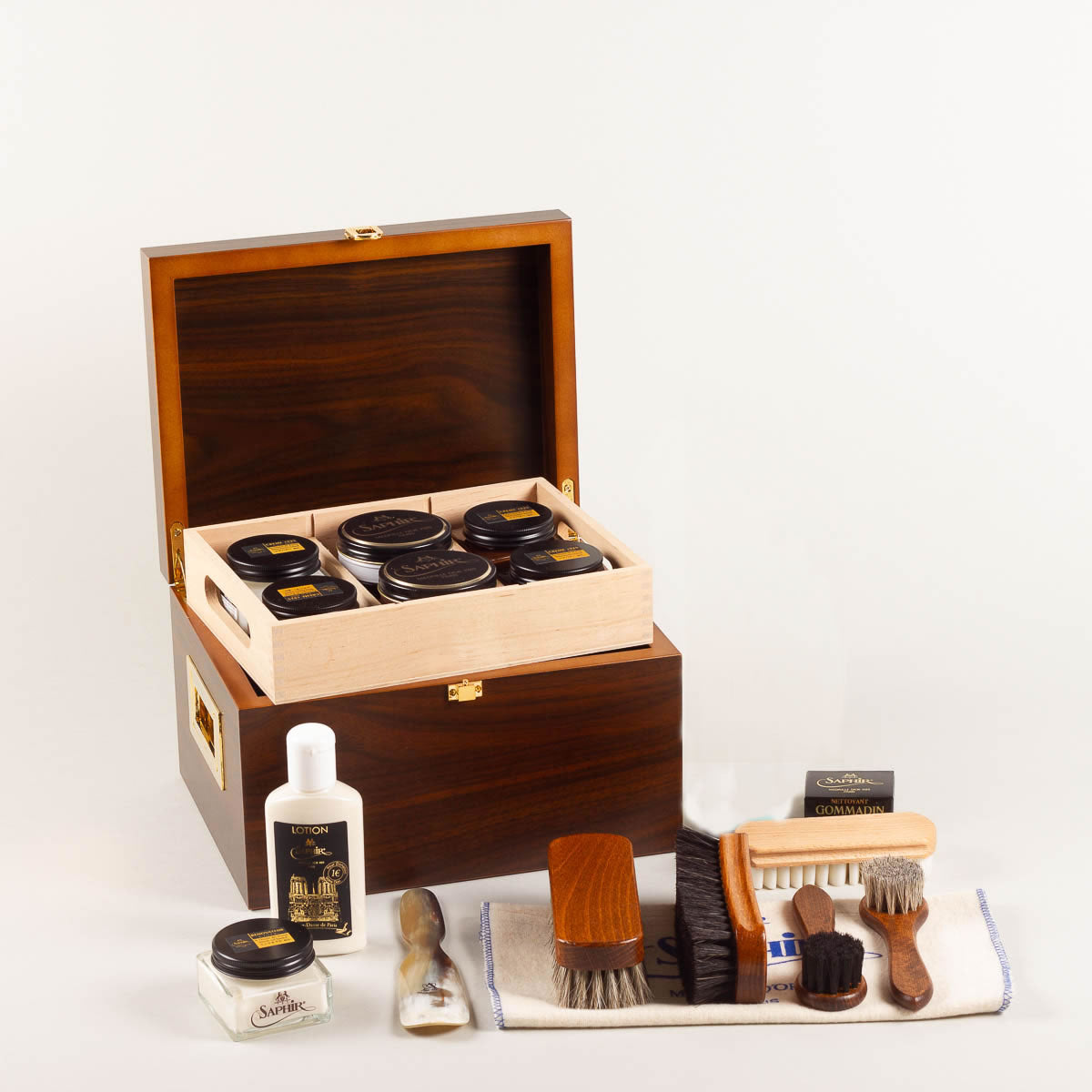 GOLDLION KT-66 マッチドペア NOS 2本セット Saphir Médaille d'Or Shoe care valet Saphir Deluxe+ - walnut