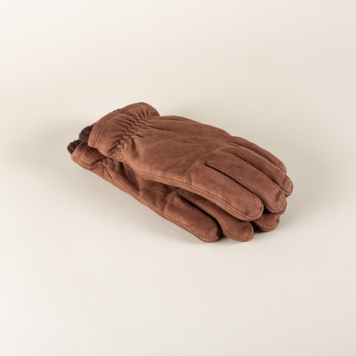 HESTRA Nathan suede leather gloves - marron