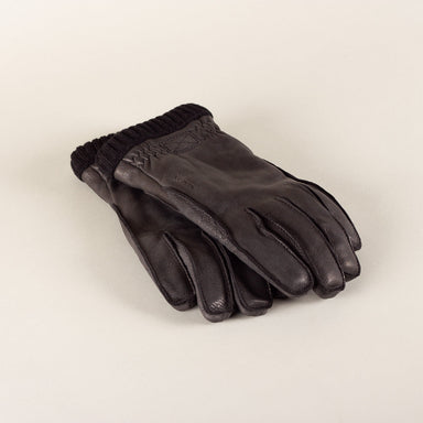 HESTRA Deerskin Primaloft Rib leather gloves - black