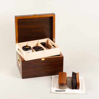El Oso - Wood Shoe Shine Valet Storage Box. Wooden Box for Shoe Shine, Professional Cedar Shoe.
